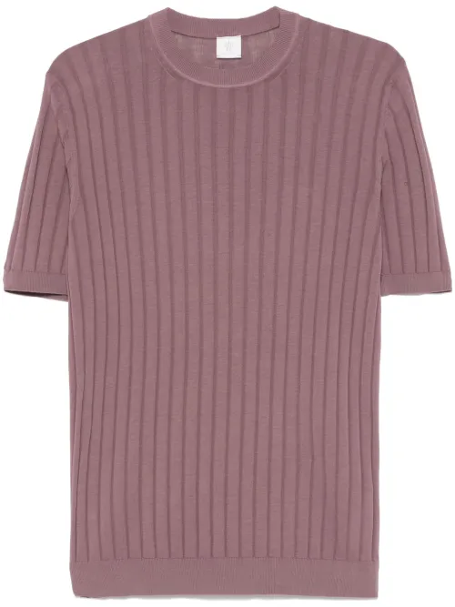 T-shirt à bord en maille nervurée - Eleventy - Modalova