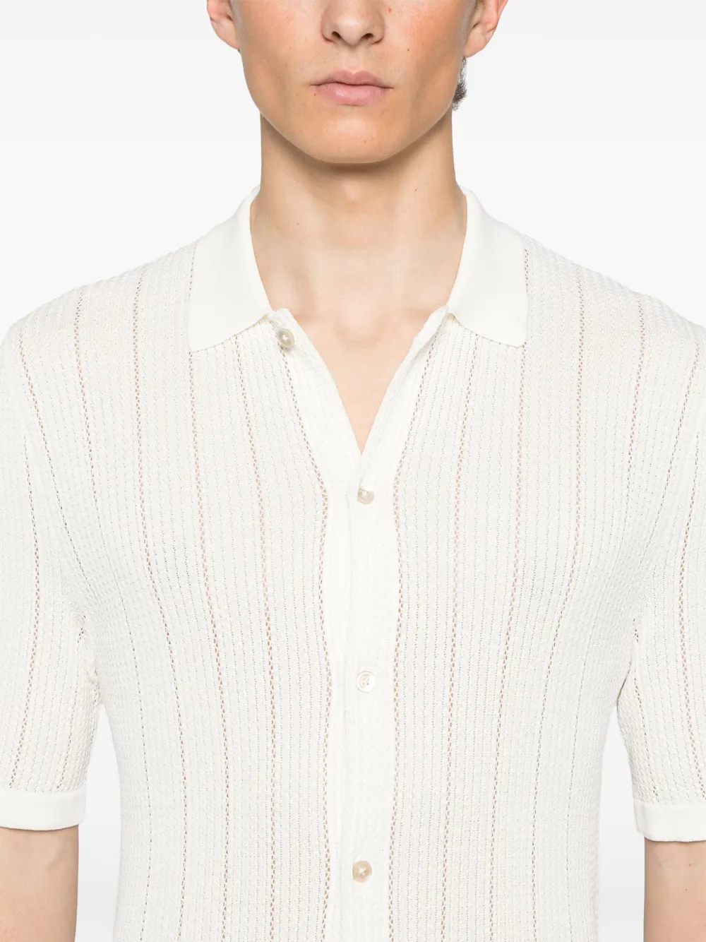 Eleventy Gebreid overhemd Beige