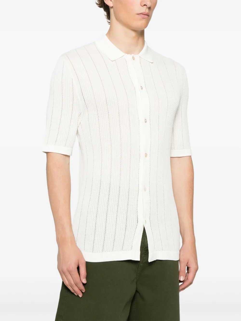 Eleventy Gebreid overhemd Beige