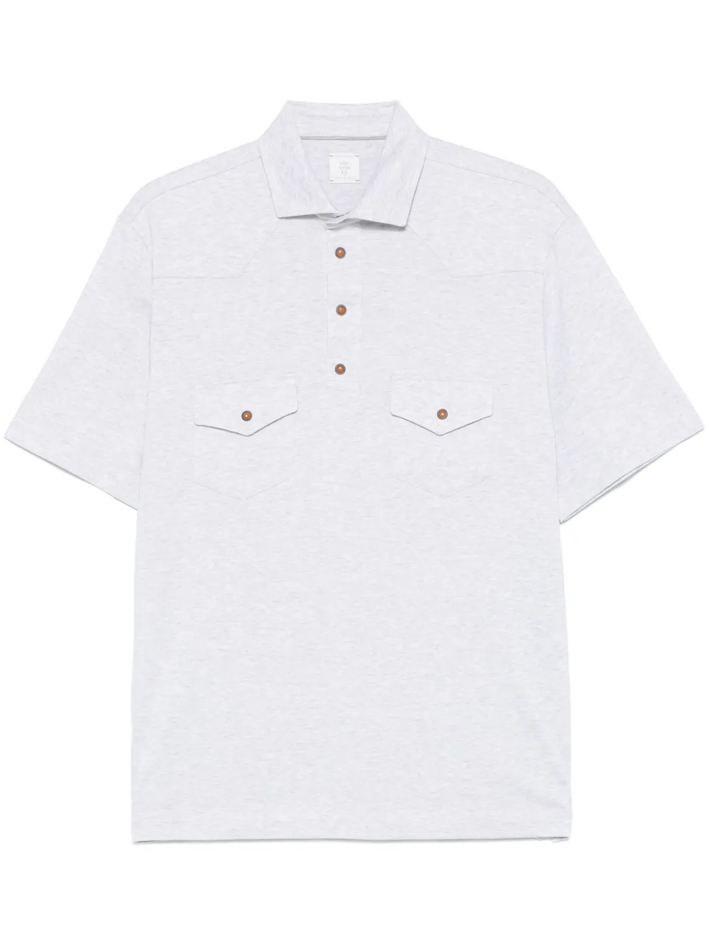 Eleventy playera tipo polo con efecto melange | gris | Image 1
