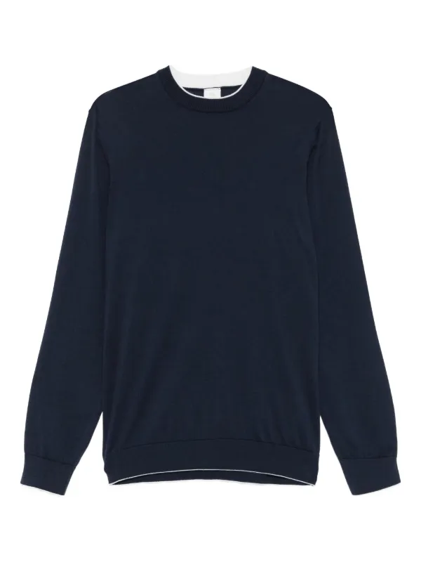 Eleventy Crew Neck Sweater Blue FARFETCH PH