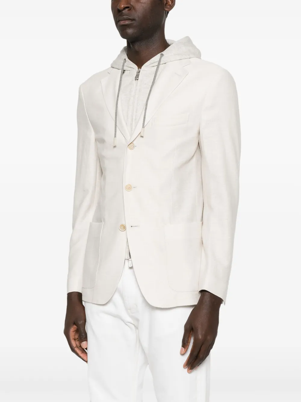 Shop Eleventy Layered Blazer In Neutrals