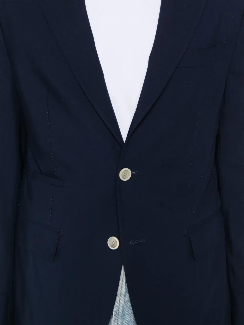 Eleventy Blazer met enkele rij knopen Blauw