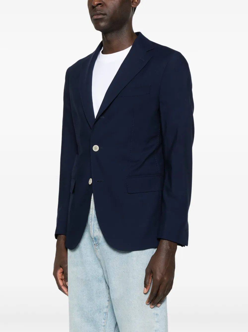 Eleventy Blazer met enkele rij knopen Blauw