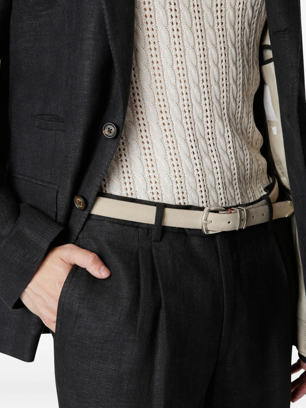 Eleventy Pak met enkele rij knopen Grijs