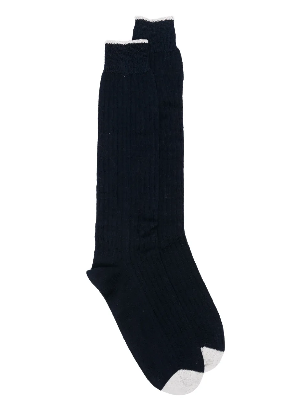 Eleventy Geribbelde sokken Blauw
