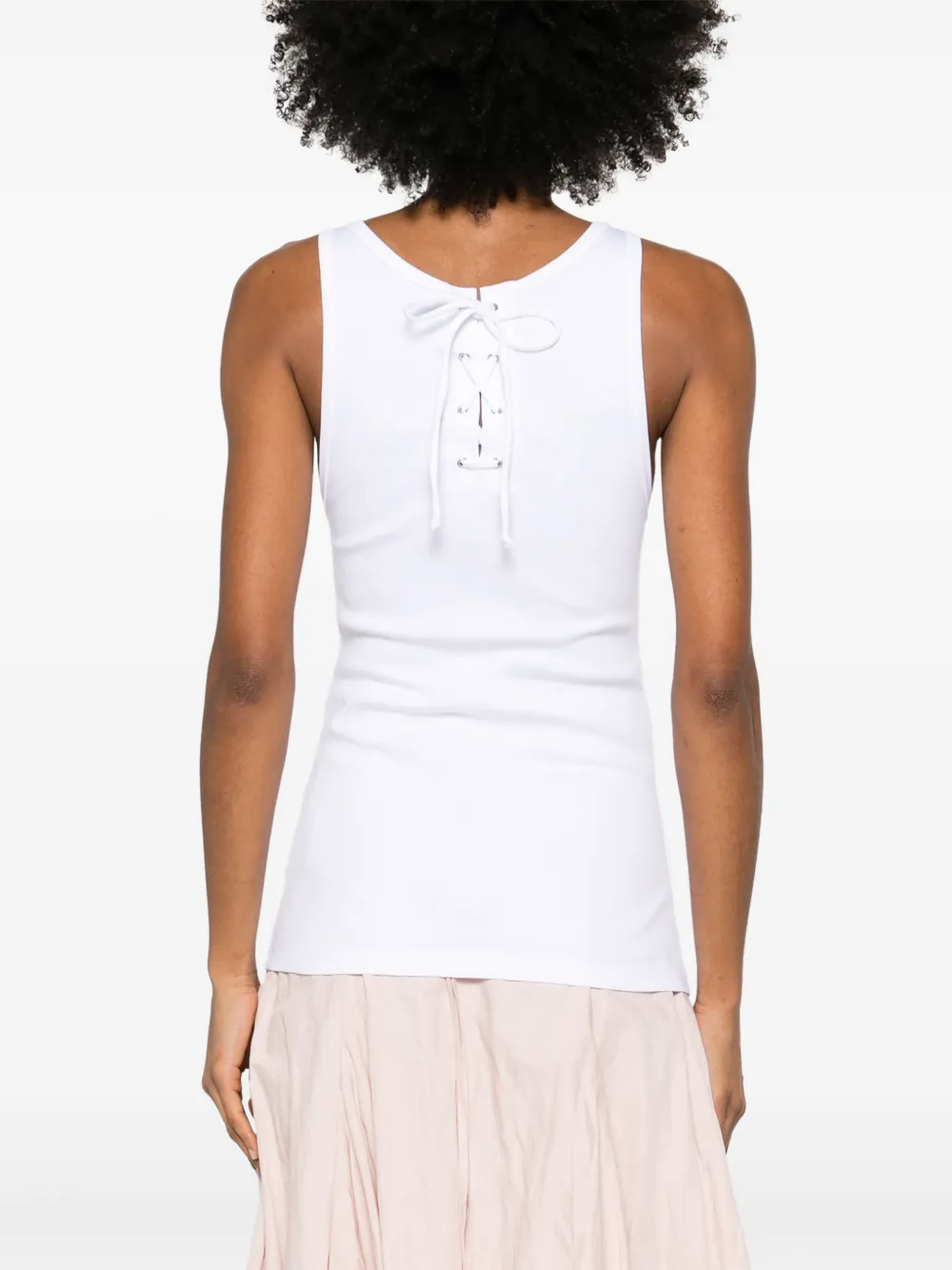 Prada Tanktop met driehoekige patch Wit
