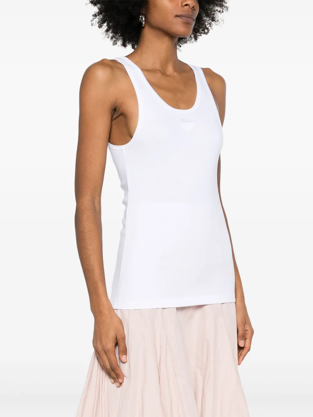 Prada Tanktop met driehoekige patch Wit