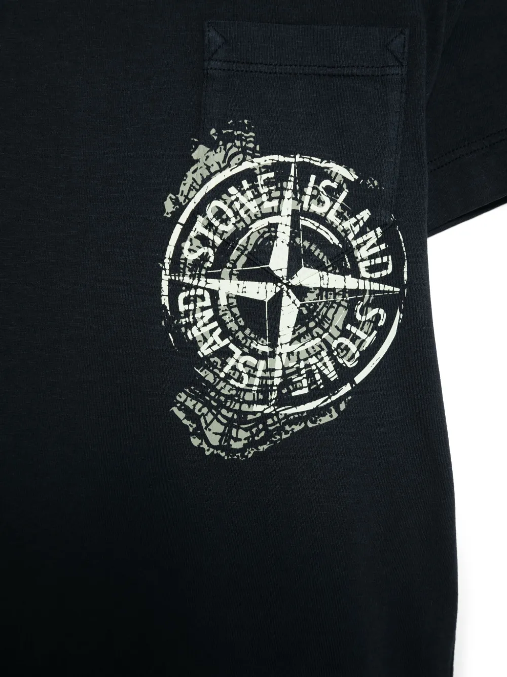 Stone Island Junior T-shirt met logoprint Blauw