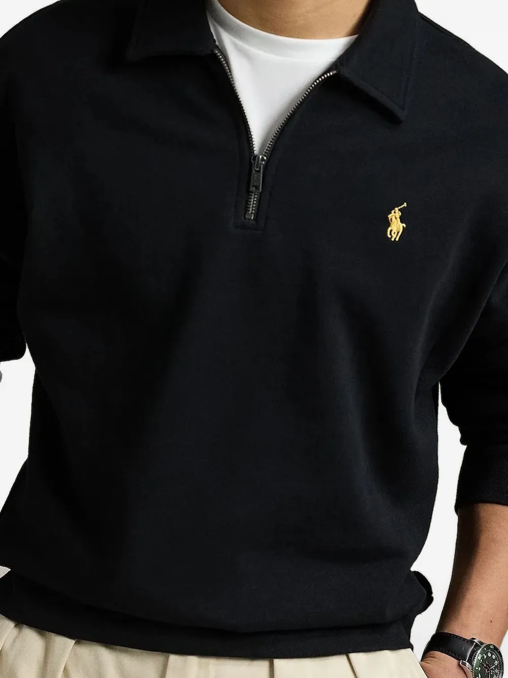 Polo Ralph Lauren half-zip cotton sweatshirt Zwart