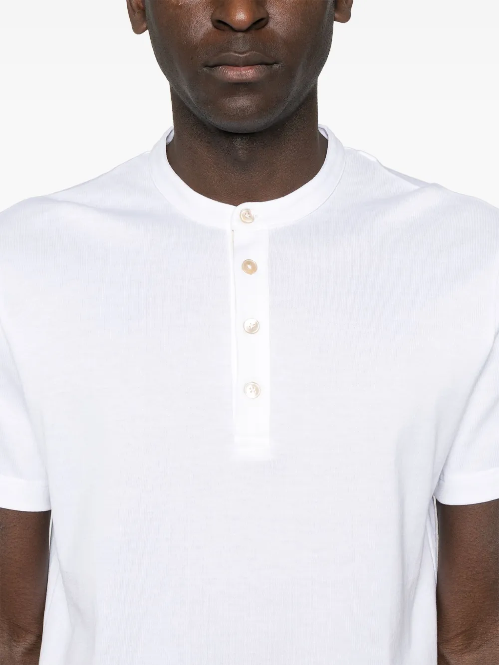 Eleventy T-shirt met henley-hals Wit