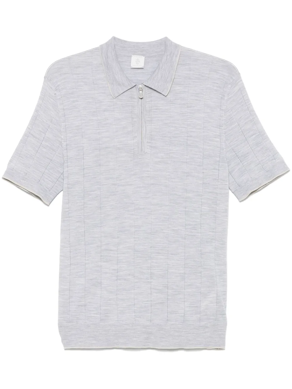 Eleventy playera tipo polo tejida de canalé | gris | Image 1