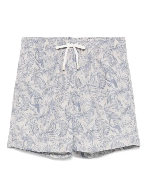 Eleventy shorts de playa con hojas estampadas