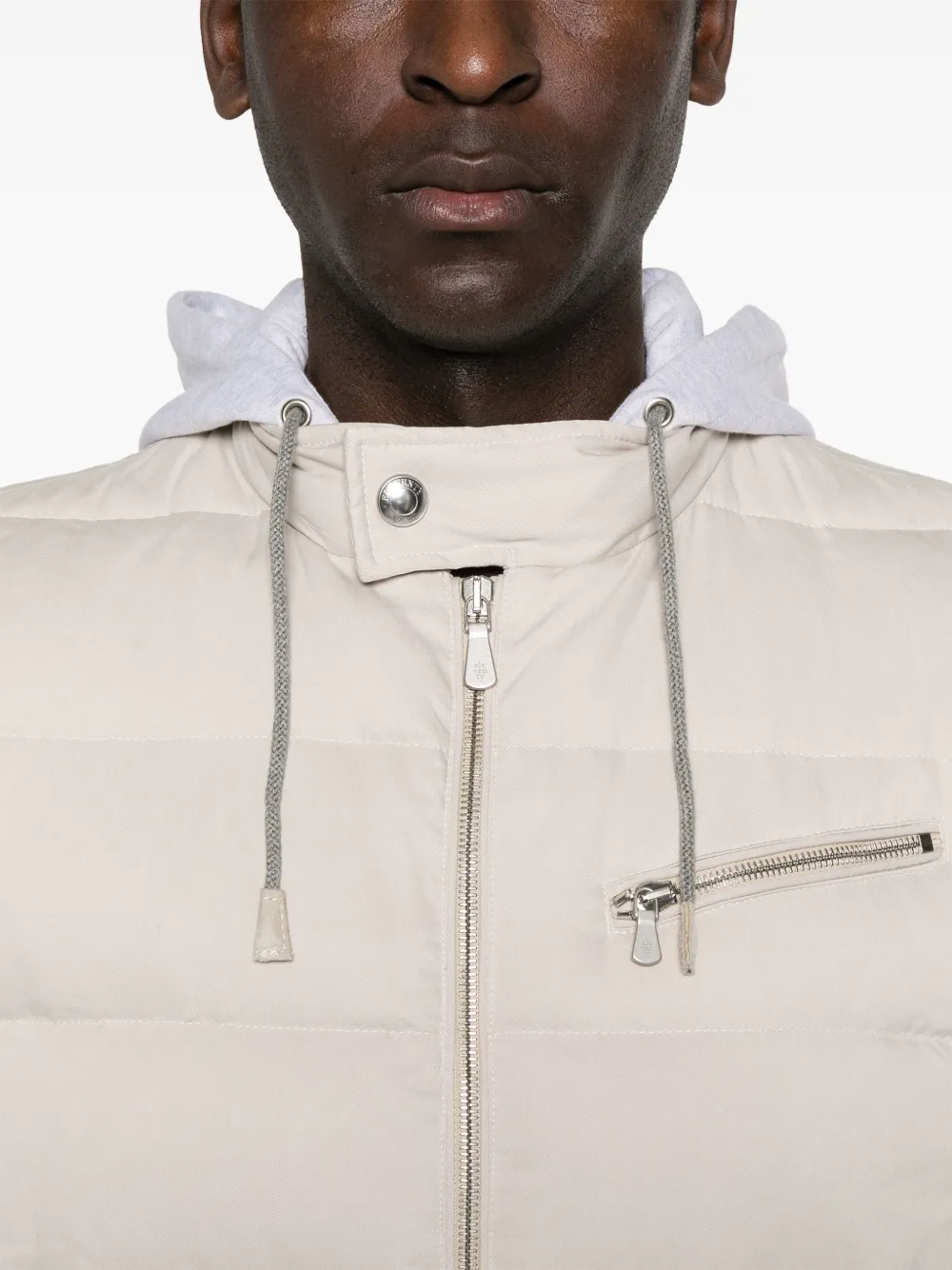 Eleventy Bodywarmer met capuchon Beige