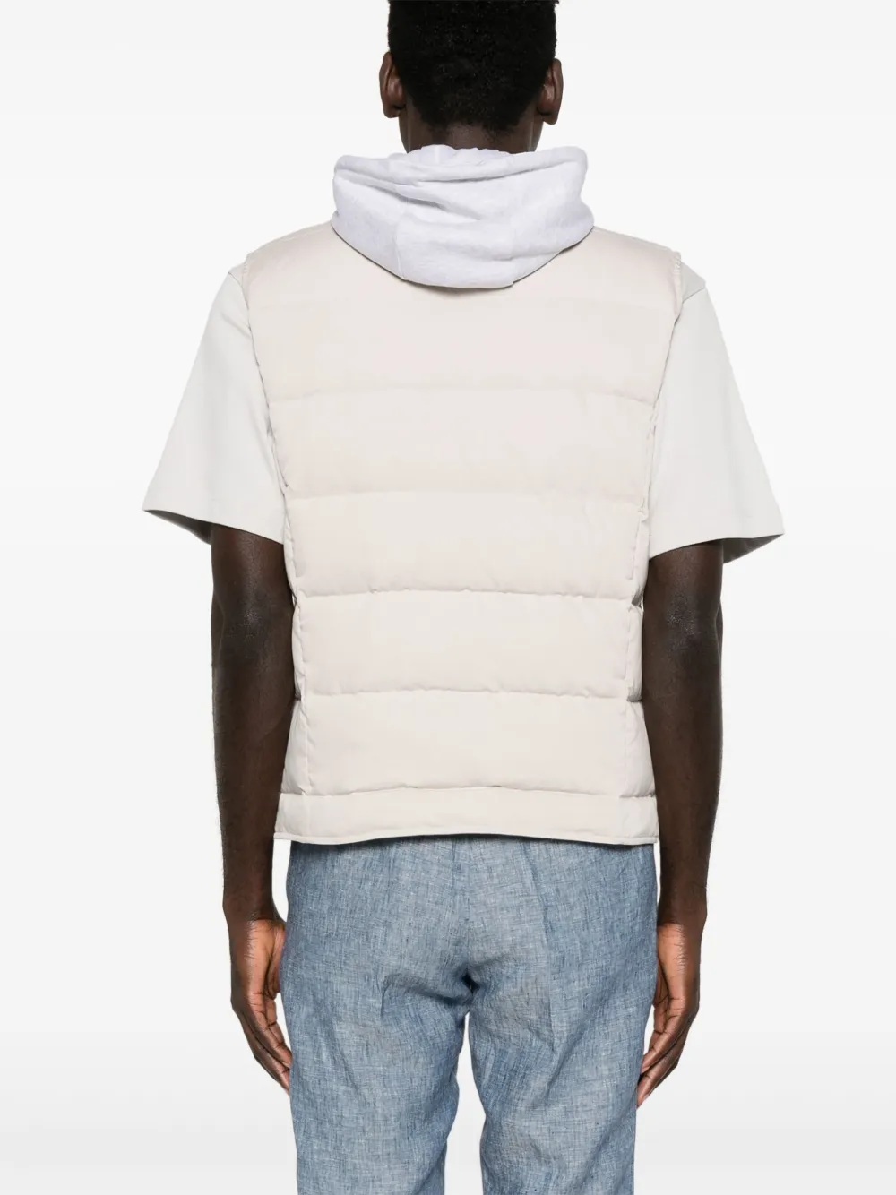 Eleventy Bodywarmer met capuchon Beige
