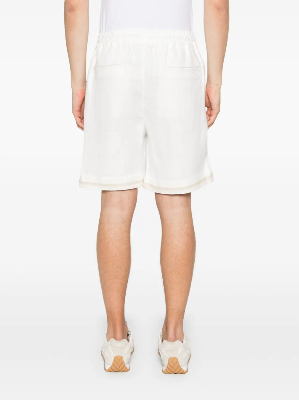 Eleventy Linnen shorts Wit
