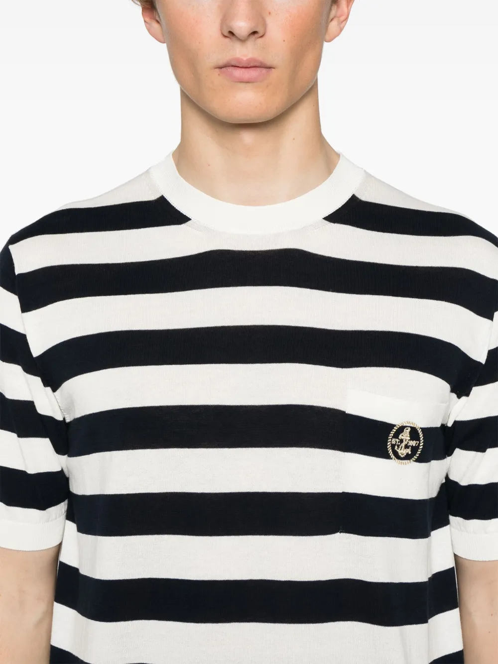 Eleventy Gestreept T-shirt Blauw