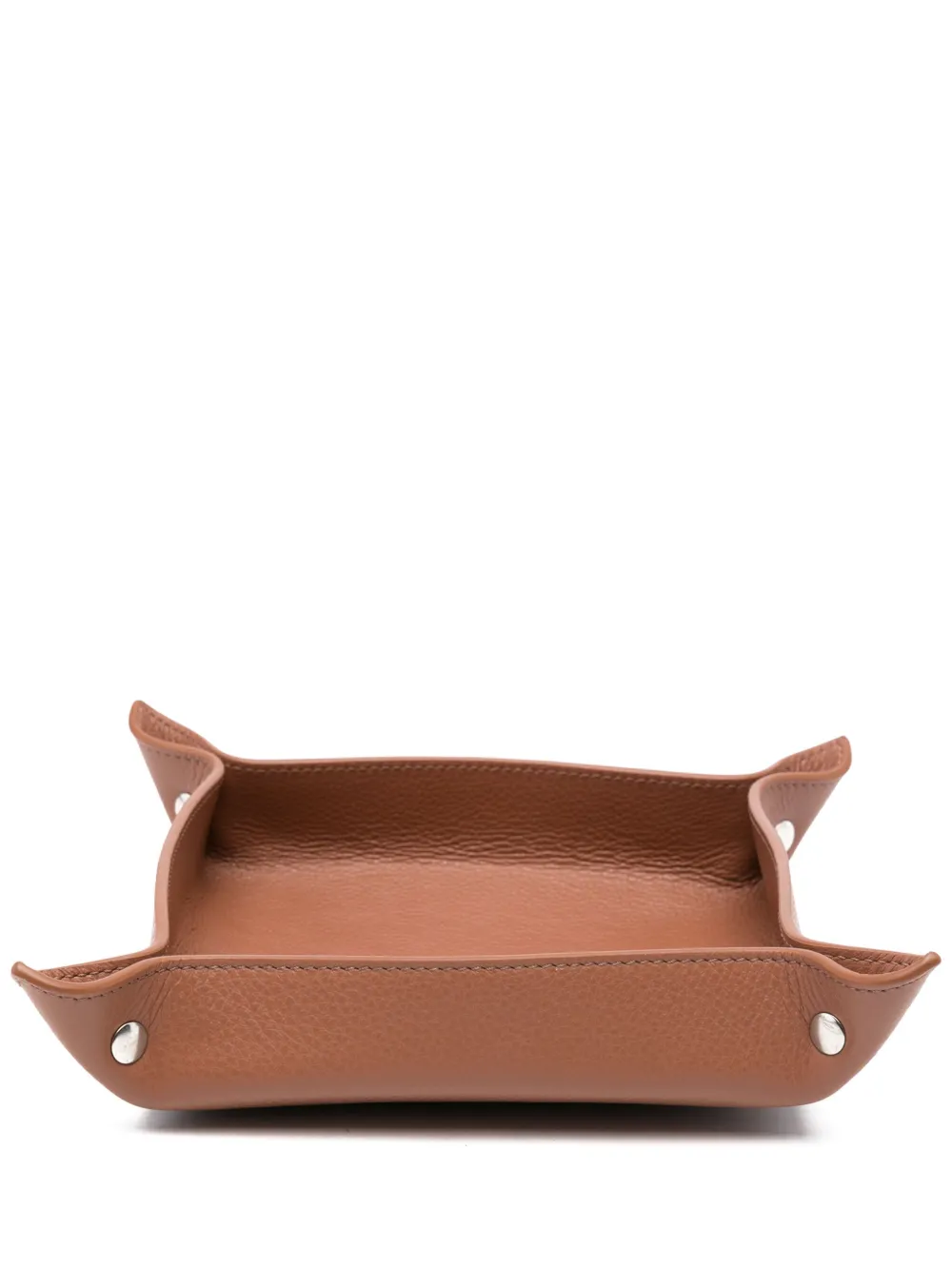 Eleventy leather tray (22cm x 22cm) | Brown | Image 1