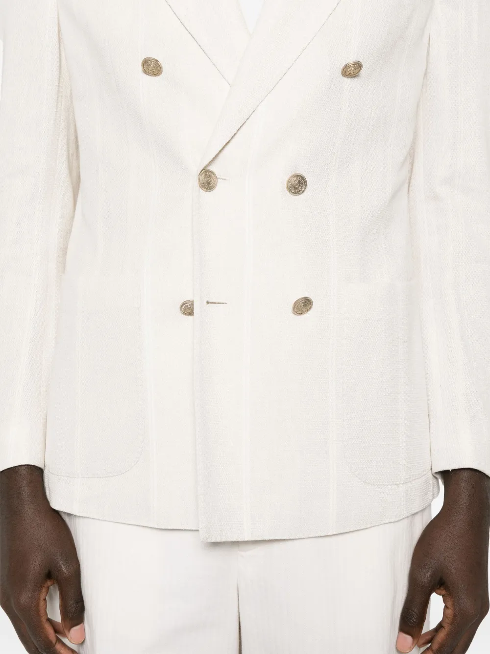 Eleventy Gestreepte blazer Beige