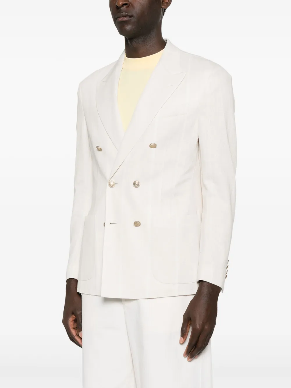 Eleventy Gestreepte blazer Beige