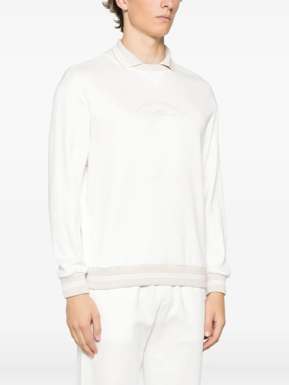 Eleventy Sweater met logoprint Wit