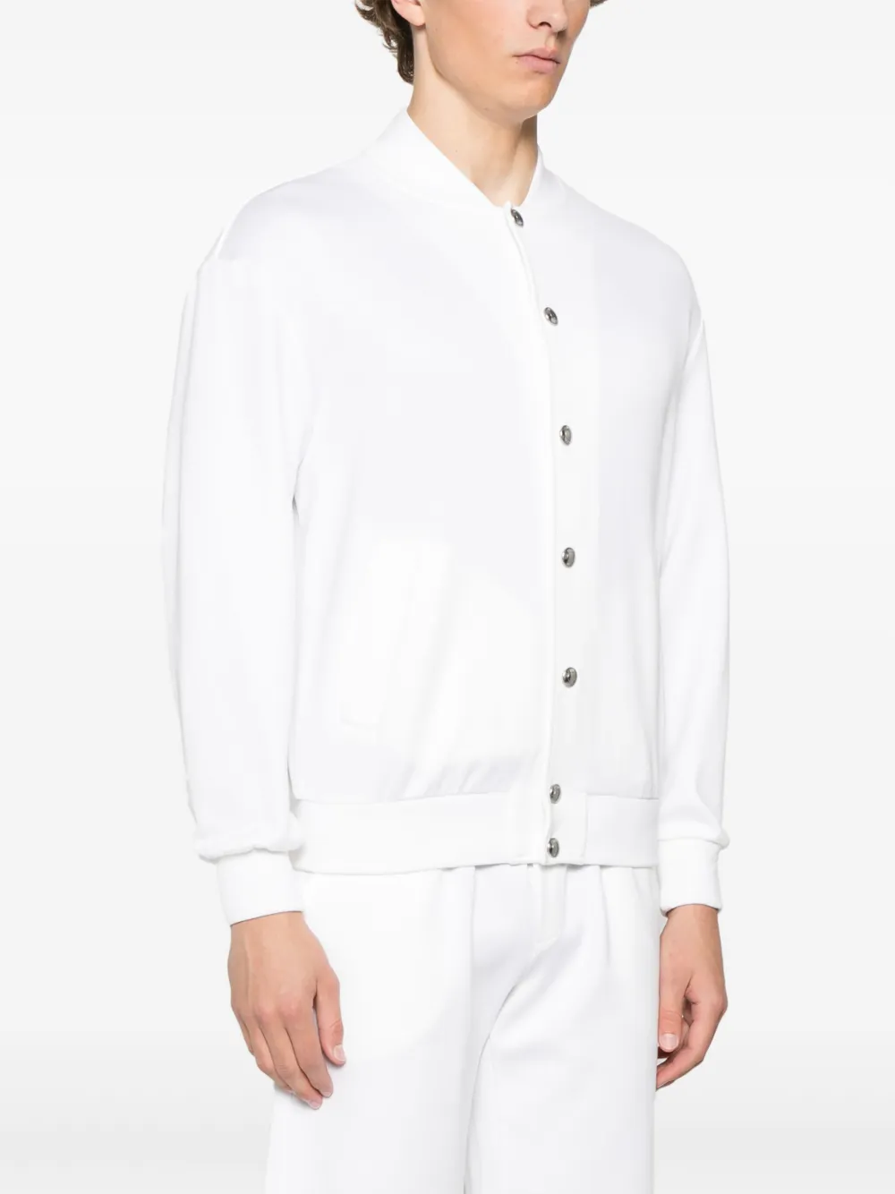 Eleventy Jersey bomberjack Wit