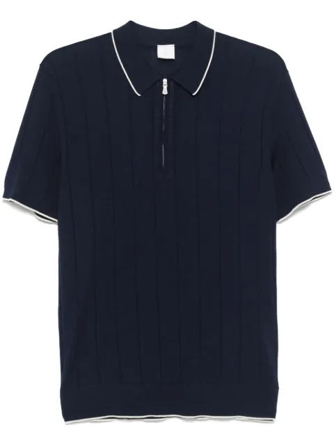 Eleventy playera tipo polo tejida de canalé