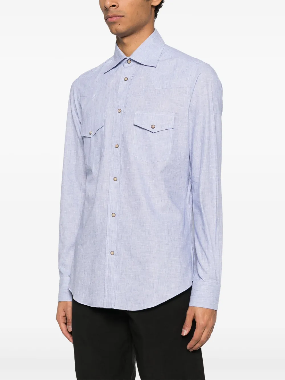 Eleventy Western-style Shirt In Blue