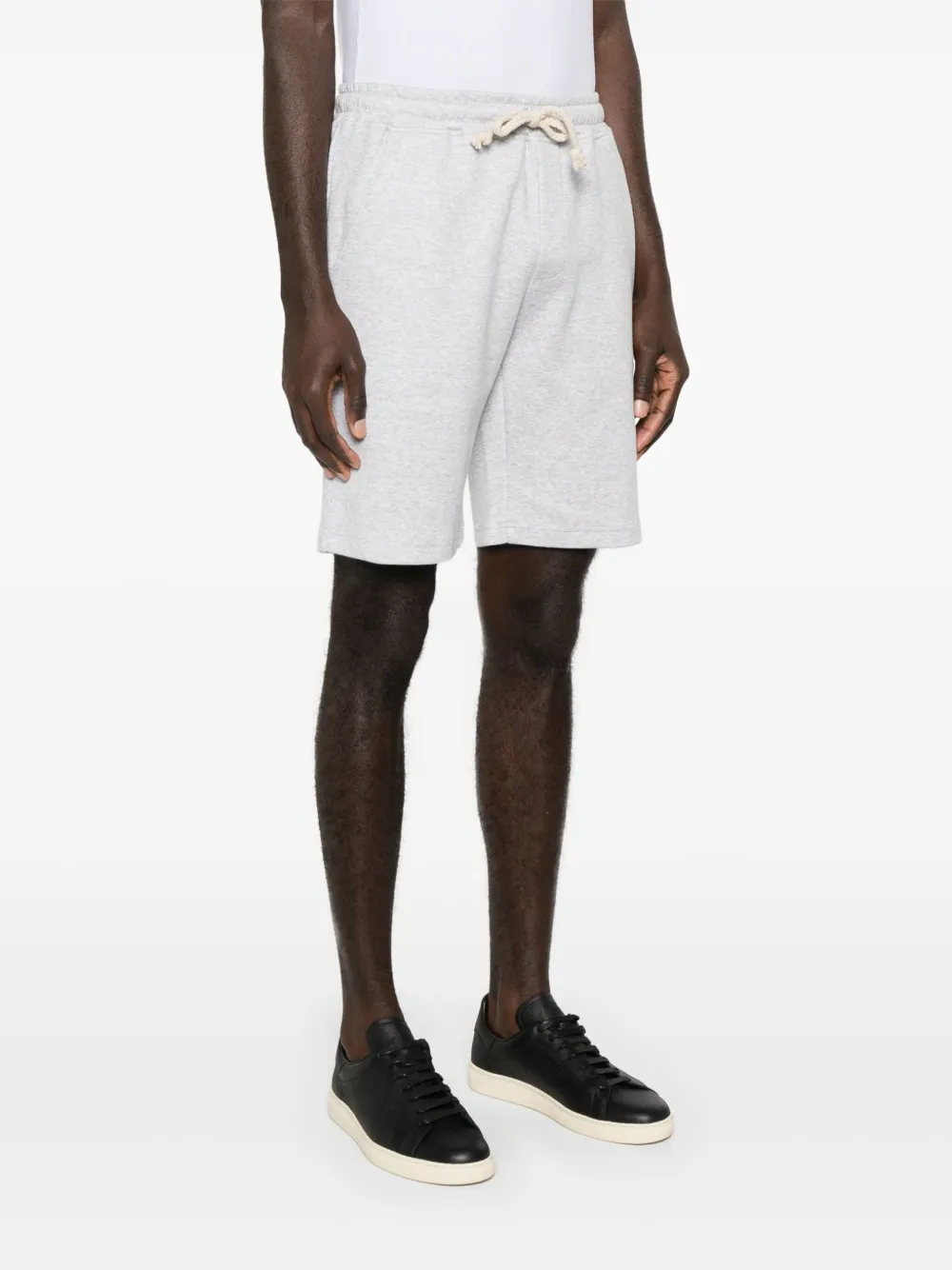 Shop Eleventy Mélange-effect Shorts In Grey