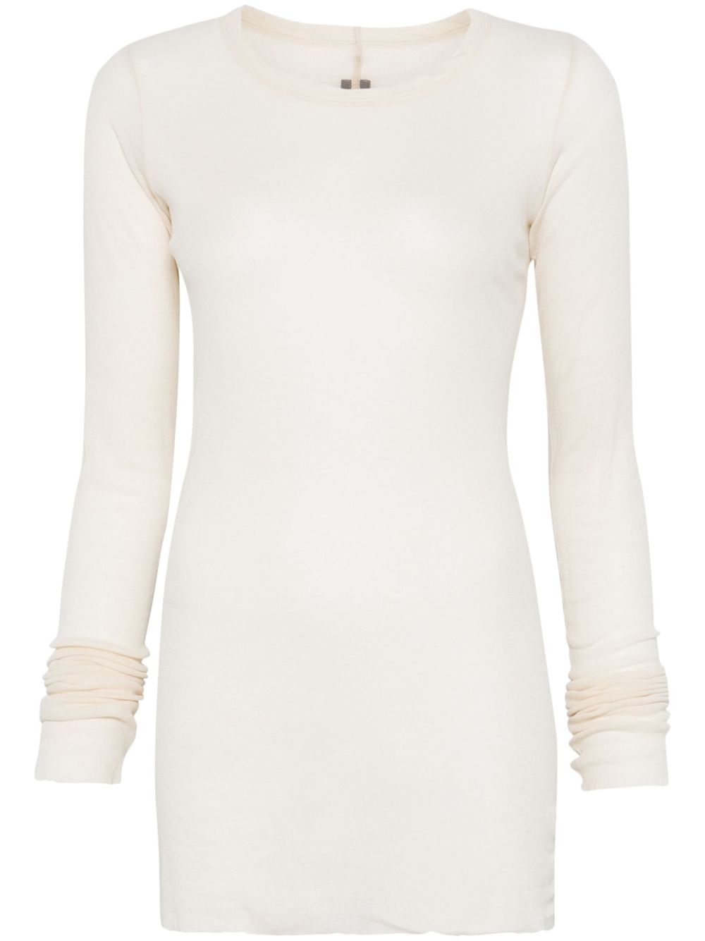 Rick Owens Fijngeribbeld T-shirt met lange mouwen Beige