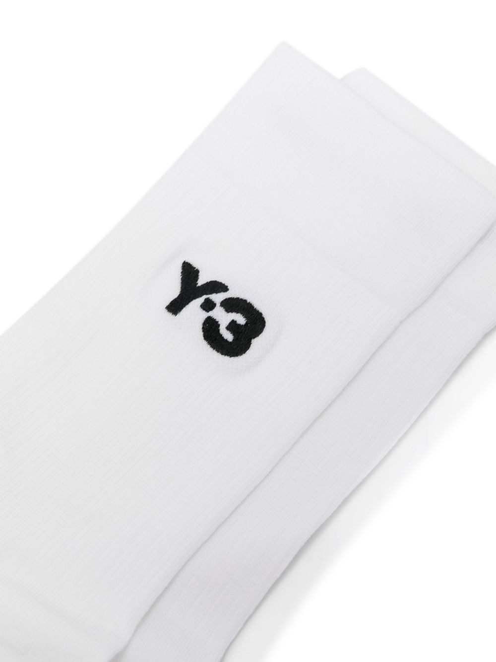 Y-3 logo-embroidered crew socks - Wit