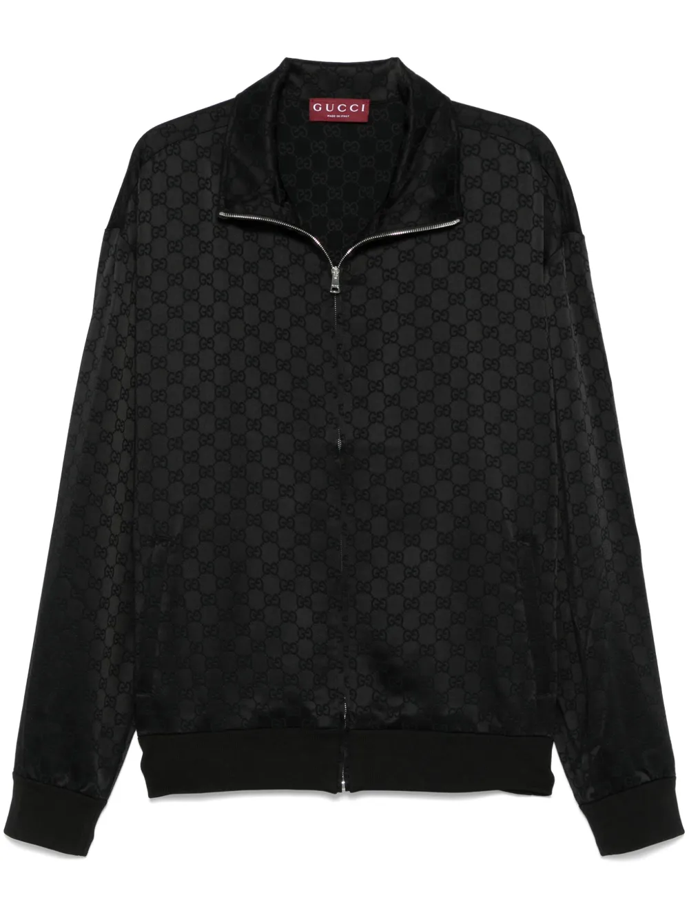 Gucci GG satijnen jack met rits Zwart