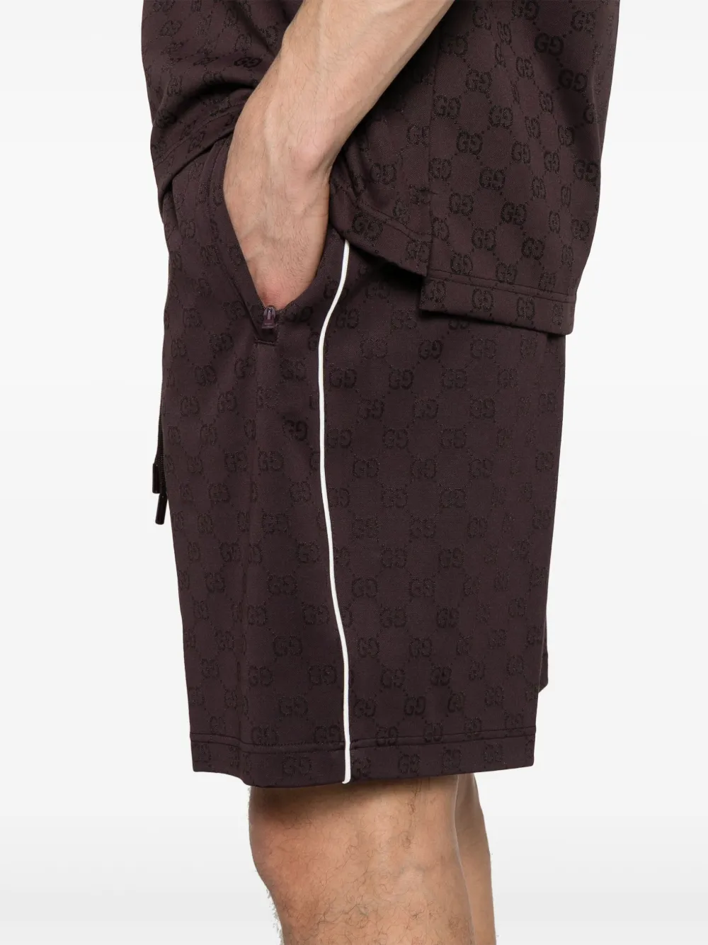 Gucci GG Supreme shorts met jacquard Rood