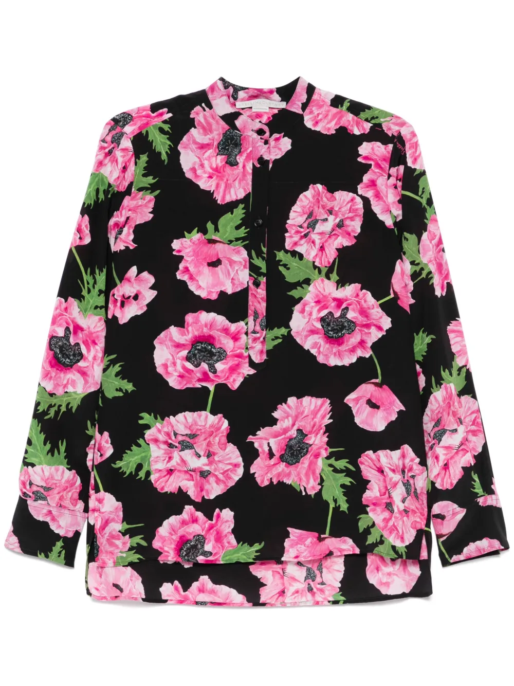 poppy-print shirt