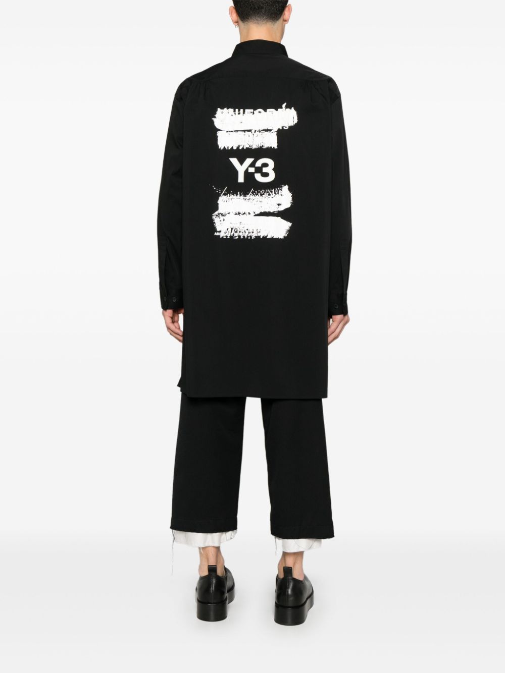 Y-3 graphic-print shirt - Zwart