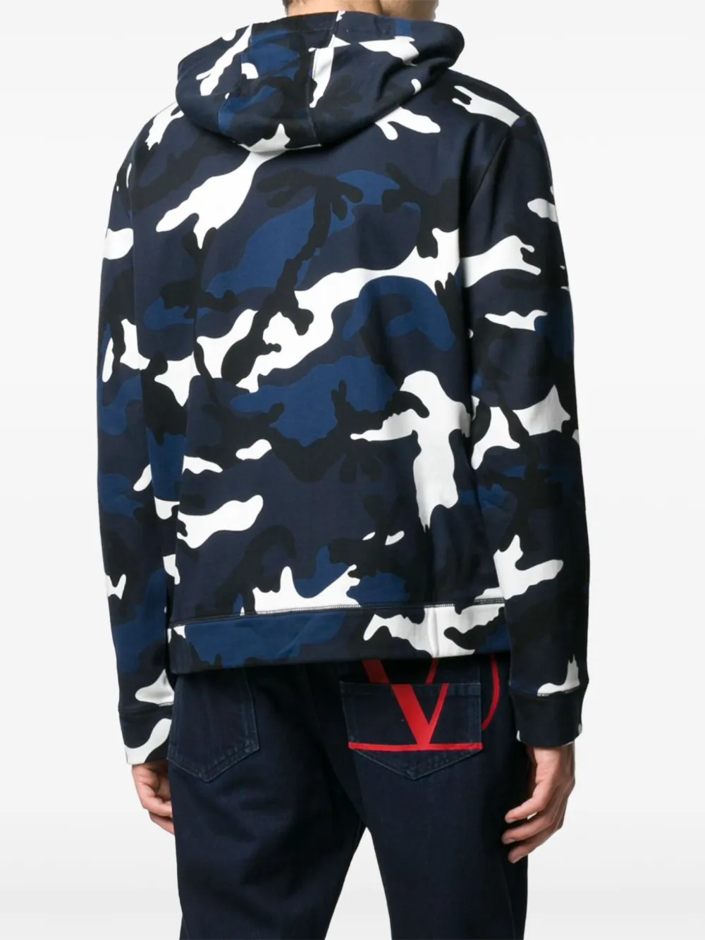 Valentino Garavani Hoodie met camouflageprint Blauw