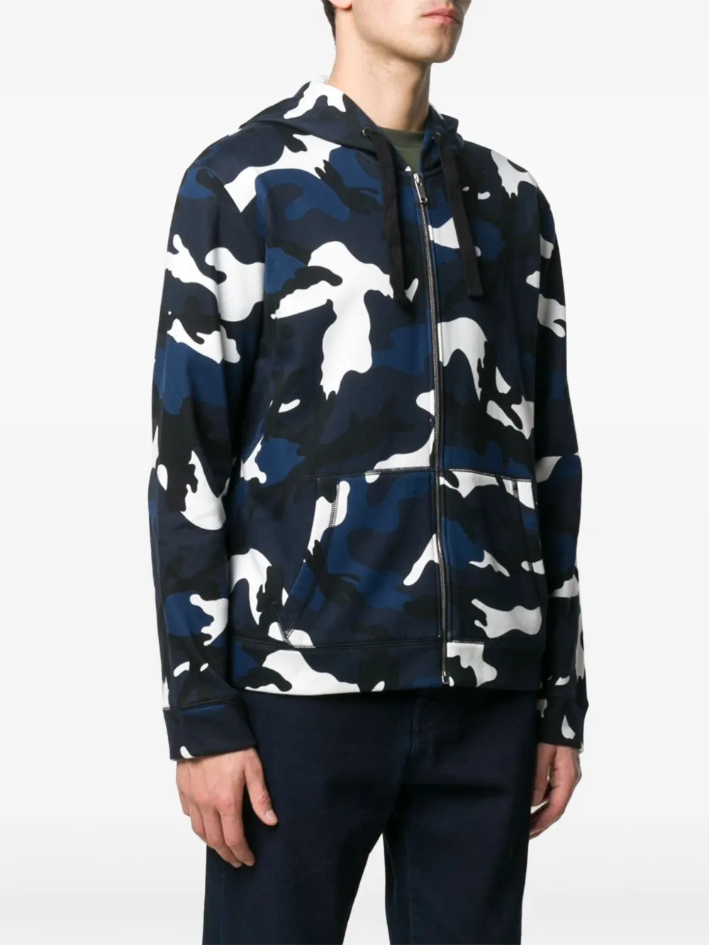 Valentino Garavani Hoodie met camouflageprint Blauw