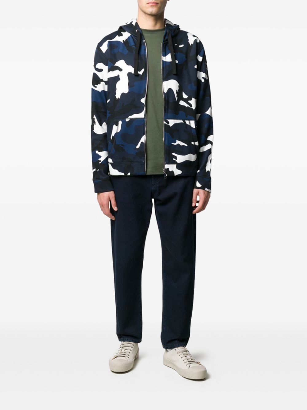 Valentino Garavani camouflage-print hoodie - Blauw