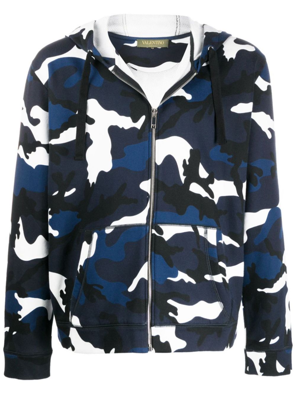 Valentino Garavani camouflage-print hoodie - Blue