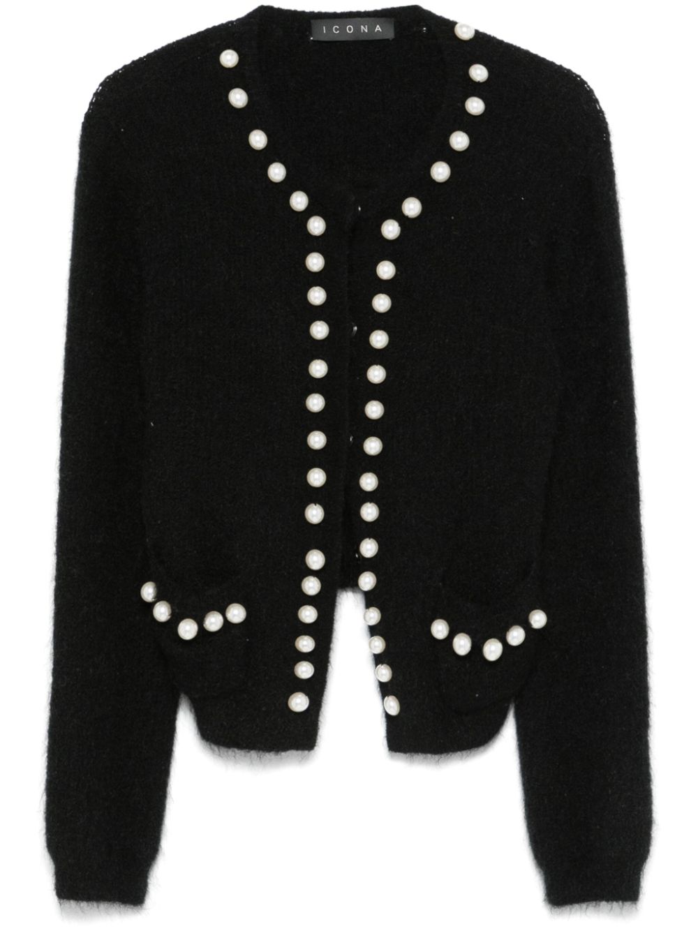 pearl-embellished cardigan