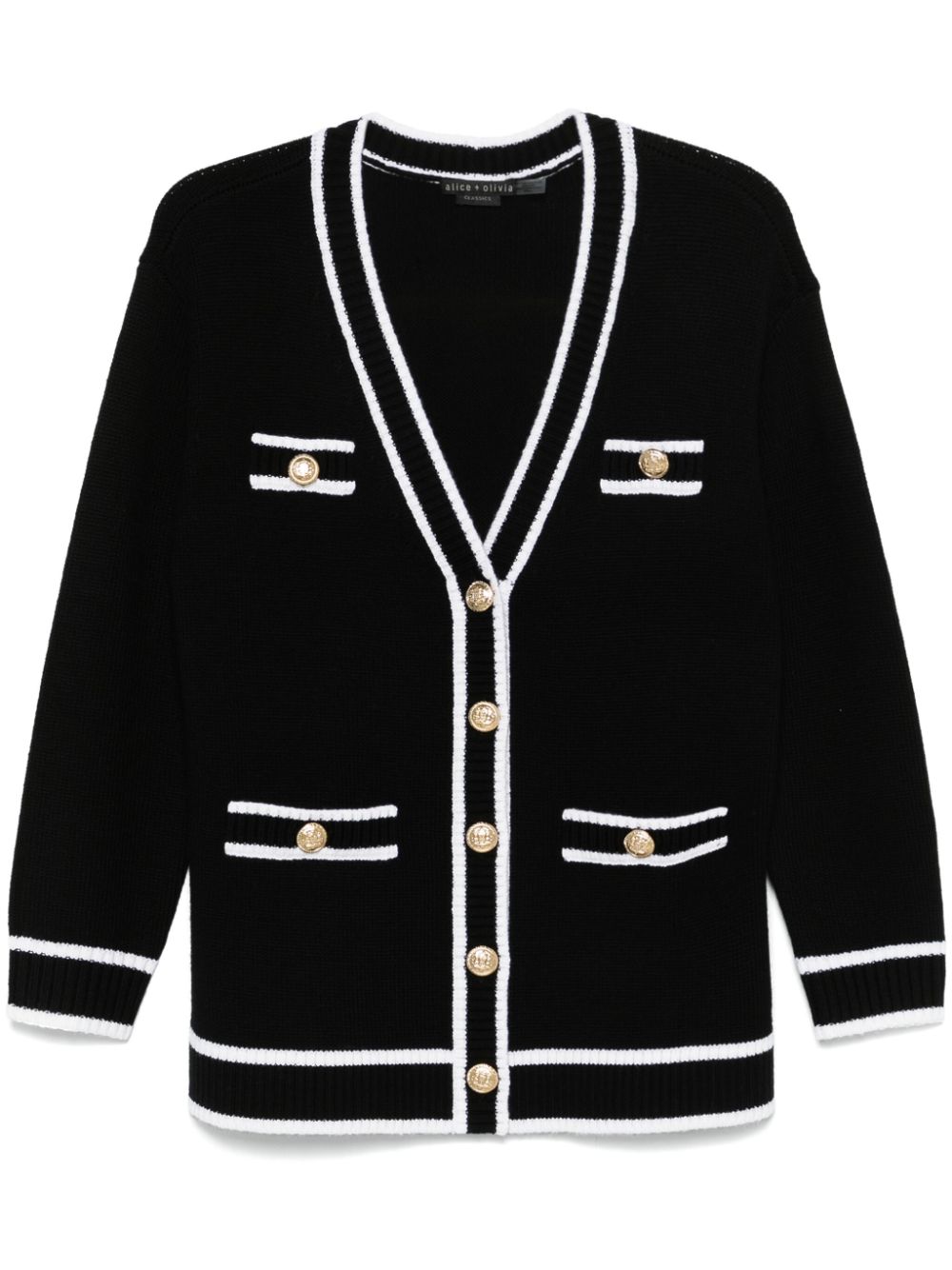 stripe-trim cardigan