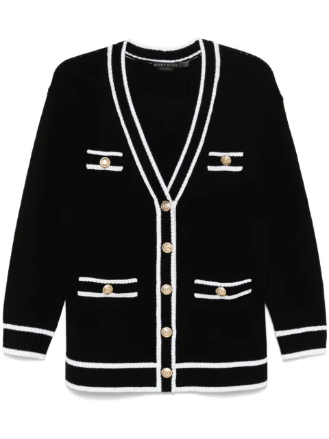 alice + olivia cárdigan con ribete a rayas
