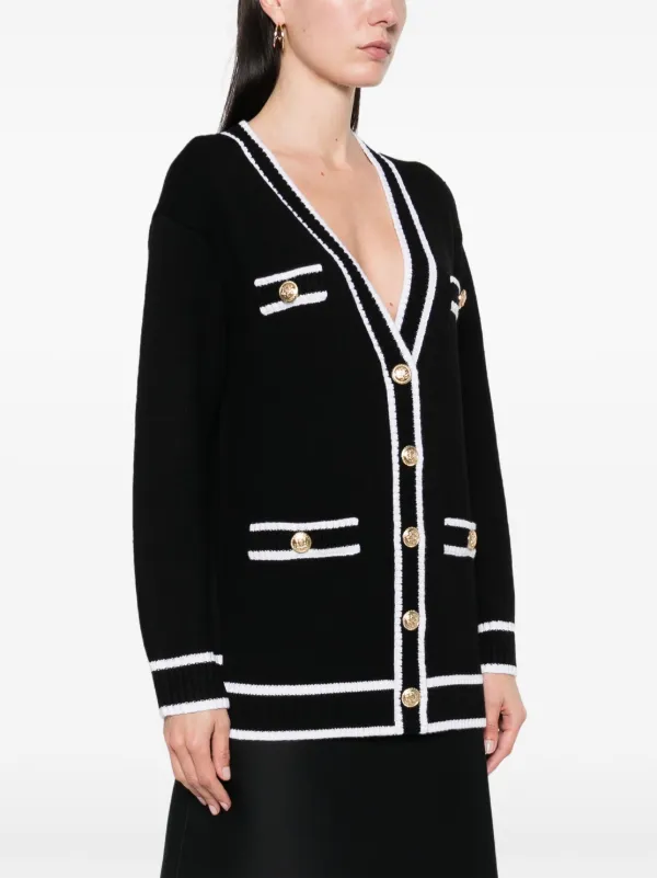 Alice + Olivia stripe-trim Cardigan | Black | FARFETCH PT