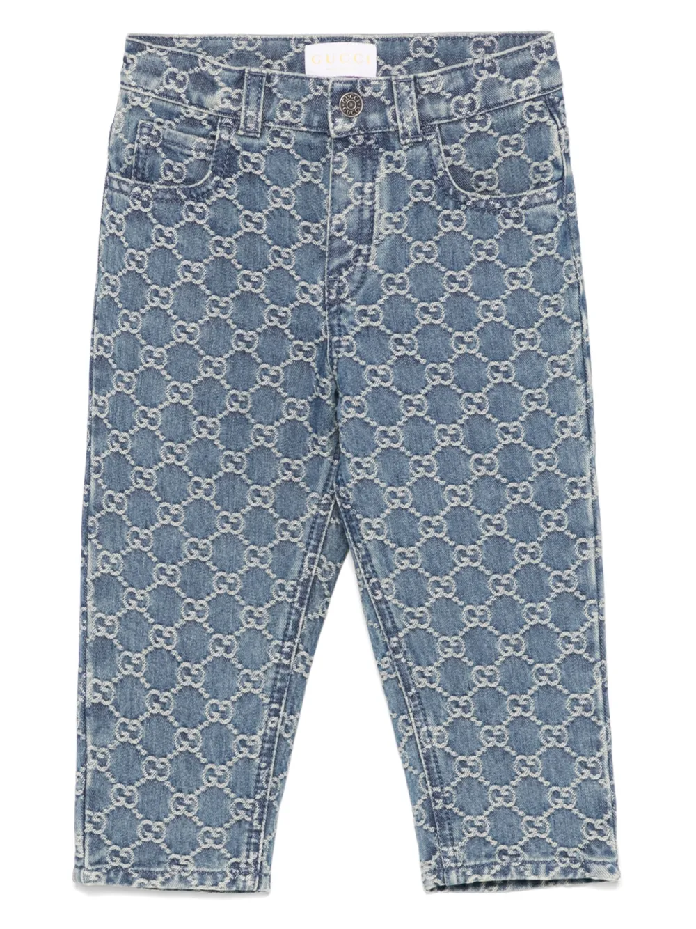 Gucci Kids Jeans met GG-jacquard Blauw