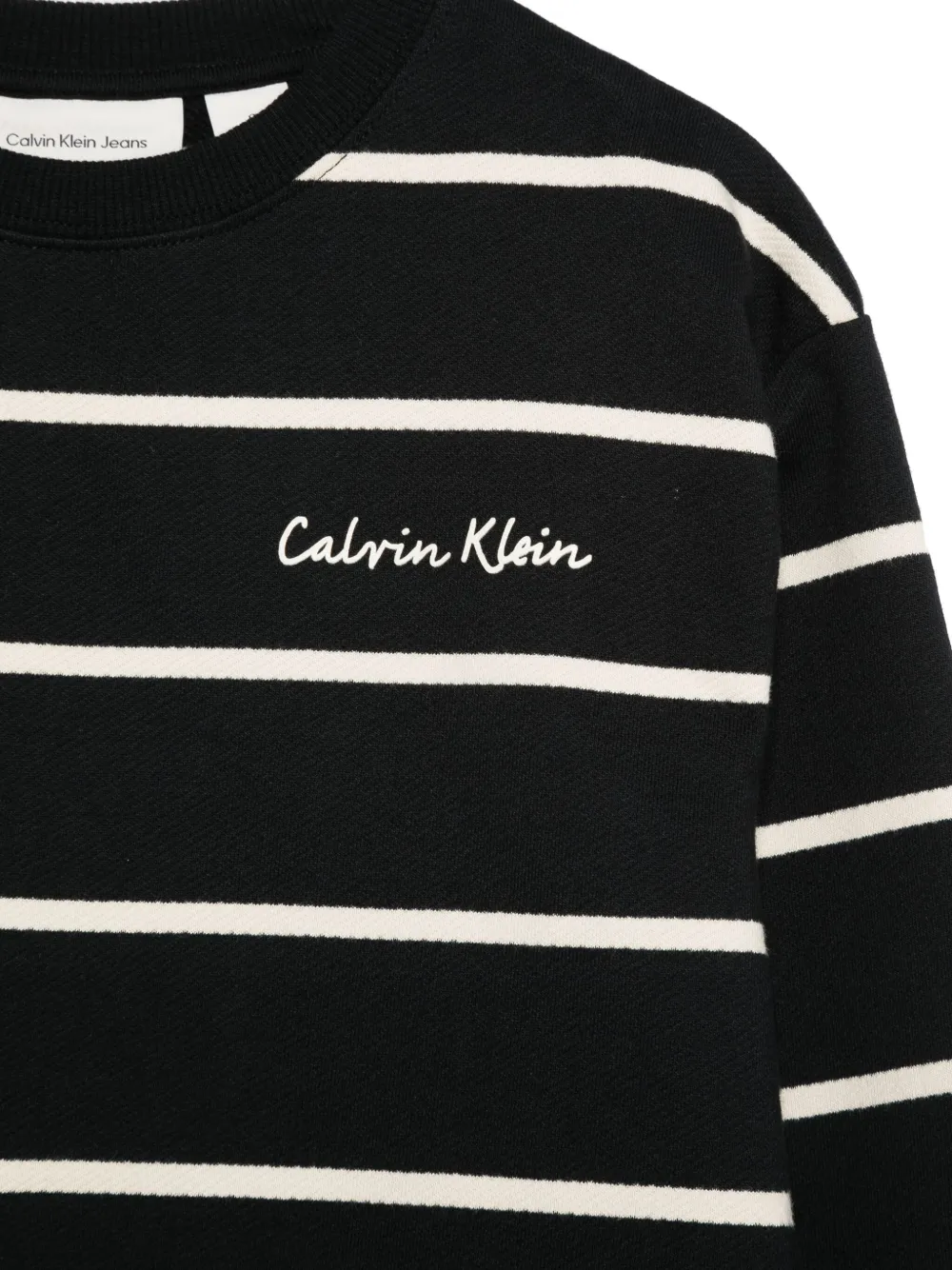 Calvin Klein Kids Gestreepte sweater Zwart