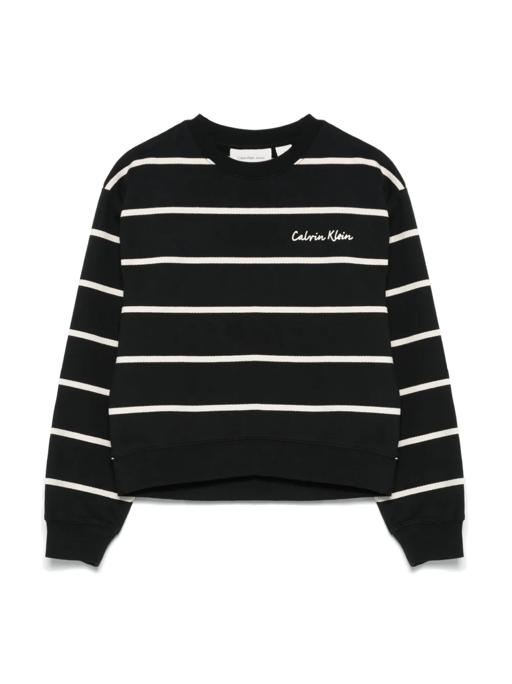 Calvin Klein Striped Sweatshirt In Black