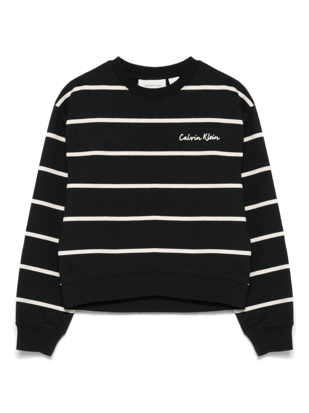 Calvin Klein Kids striped sweatshirt - Black