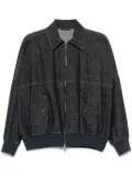 Brunello Cucinelli denim bomber jacket - Blue