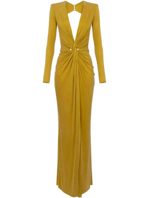 Robe longue à détails de piercings - Elisabetta Franchi - Modalova