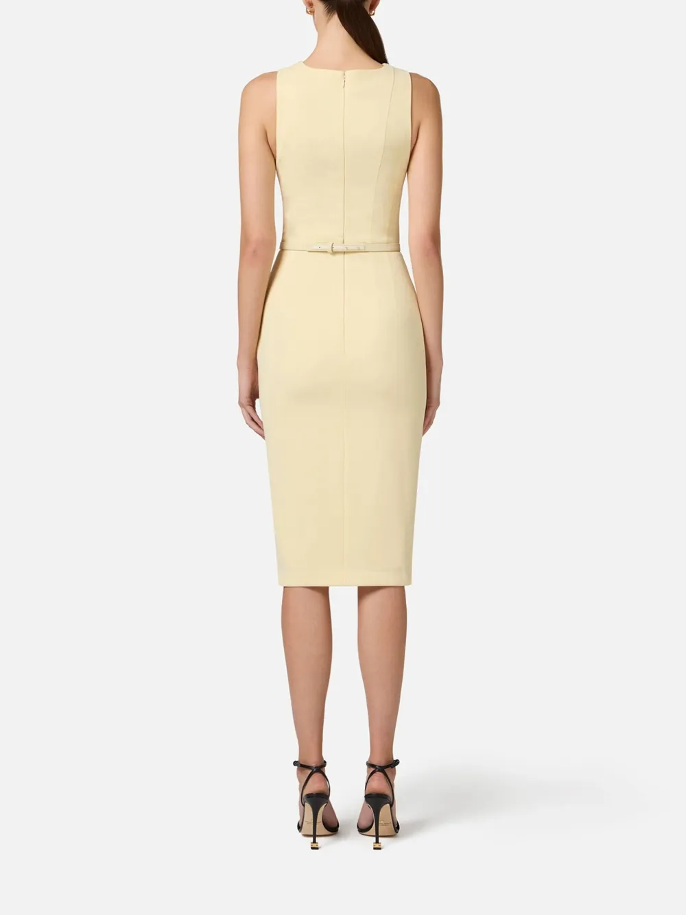 Elisabetta Franchi Midi-jurk van crêpe Beige